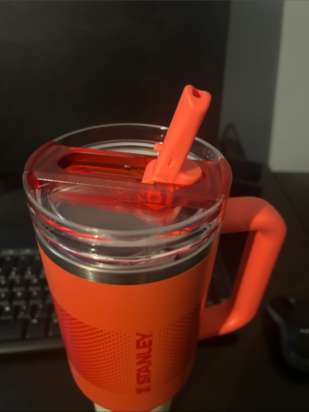 Stanley Orange Insulated Travel Tumbler with Handle - Picture 6 of 8